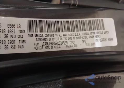 2014 Jeep Grand Cherokee Limited из США, поврежденный, VIN 1C4RJFBG5EC534599